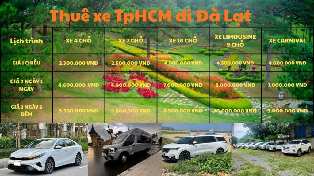 Thuê xe TpHCM đi Đà Lạt