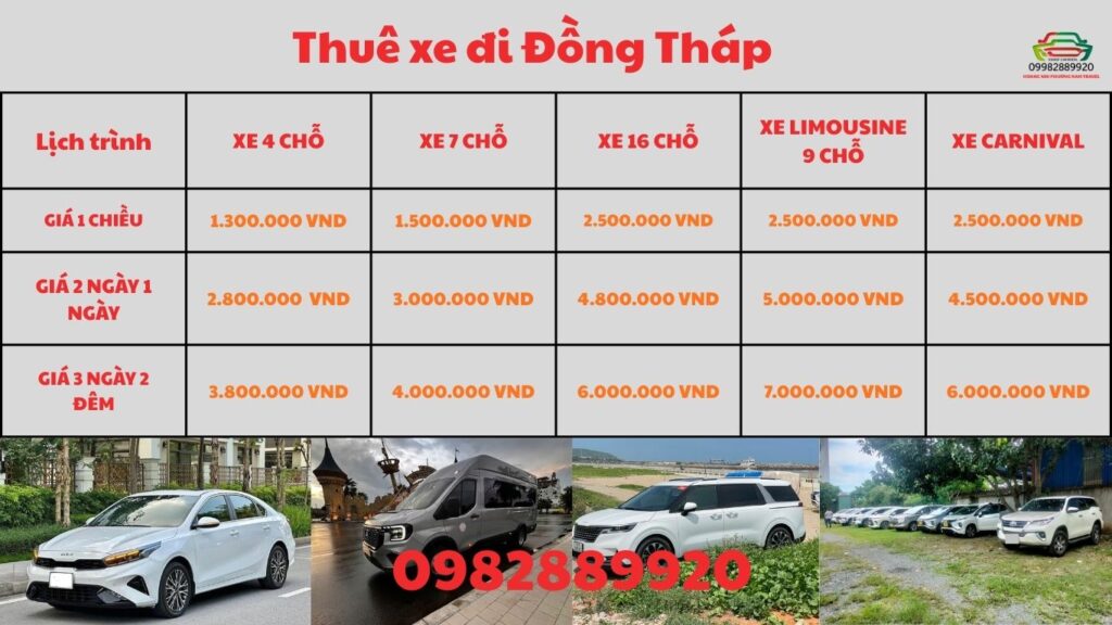 Thuê xe đi Đồng Tháp