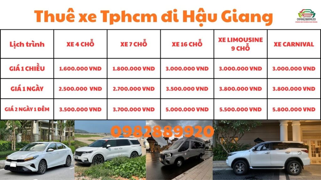 Thuê xe Tphcm đi Hậu Giang