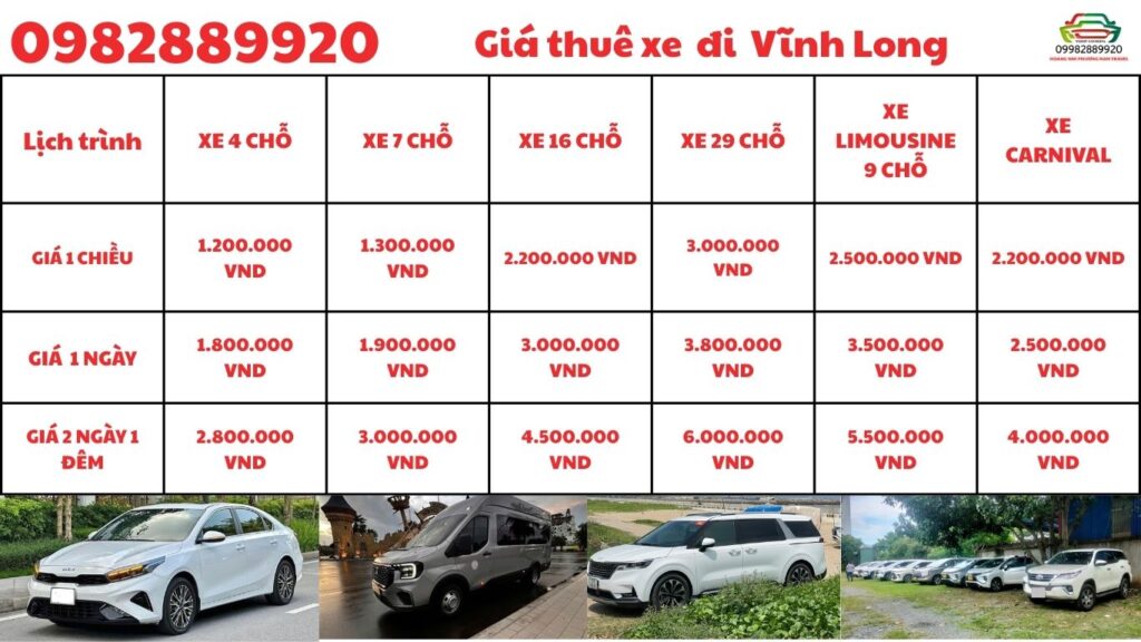 Giá thuê xe đi Vĩnh Long
