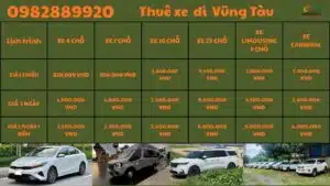 Giá thuê xe đi vũng tàu có tài xế