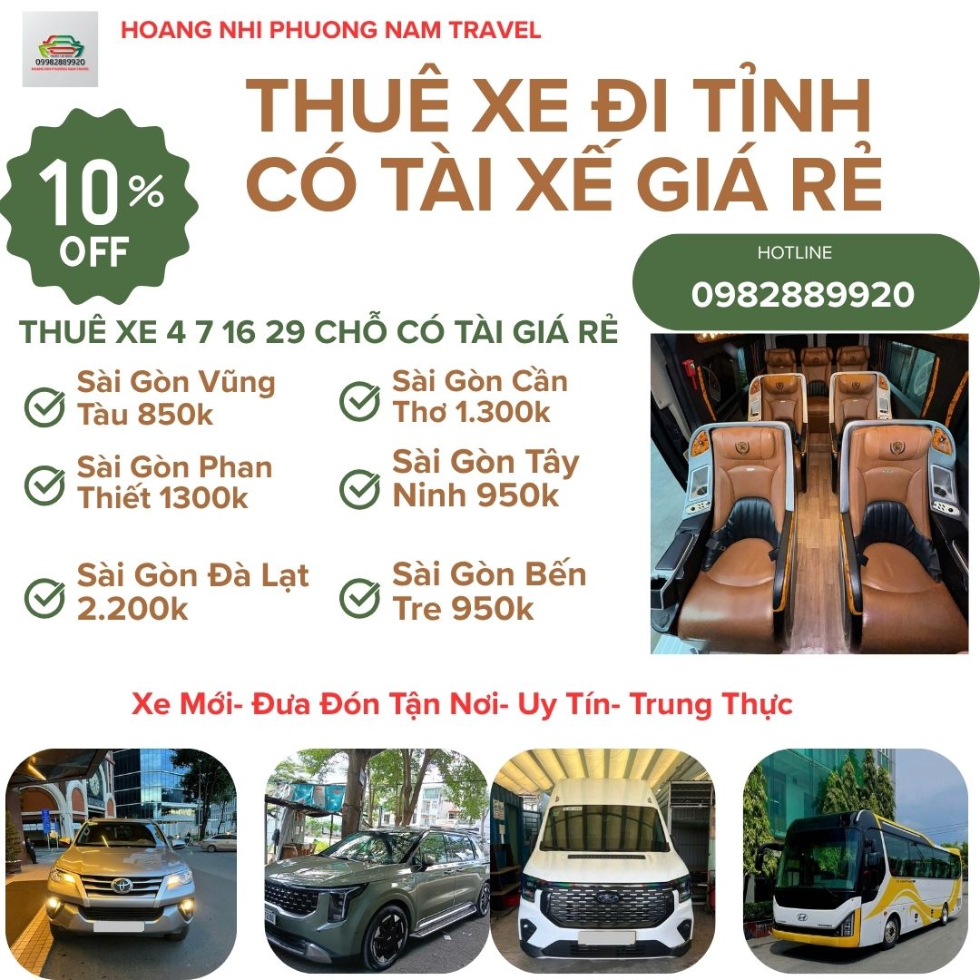 Thuê xe đi tỉnh có tài giá rẻ