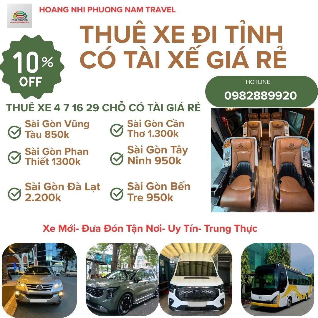 Thuê xe đi tỉnh có tài giá rẻ