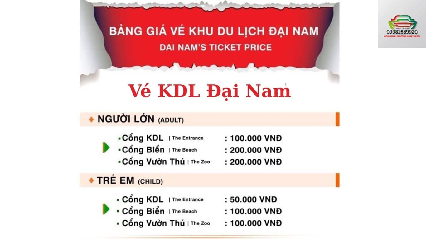 Vé vào cổng KDL Đại Nam