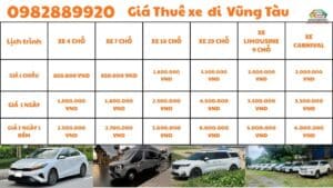 Bảng giá thuê xe đi Vũng Tàu