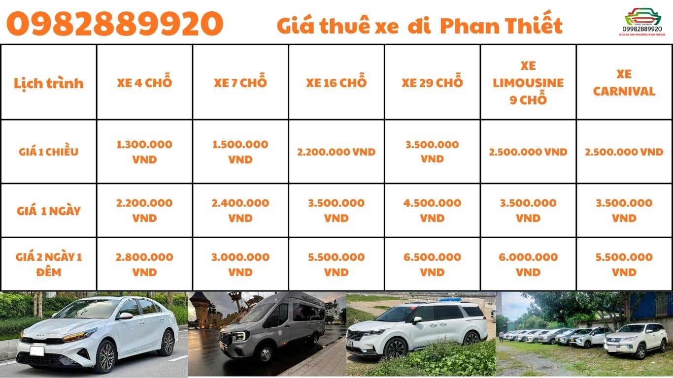 Giá thuê xe đi phan thiết