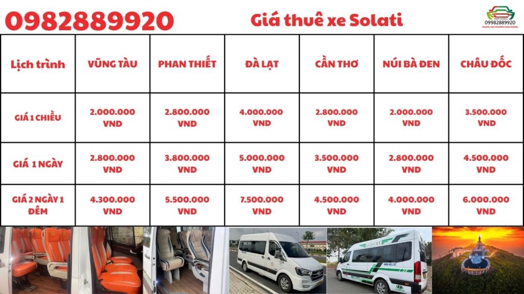 Bảng giá thuê xe Solati