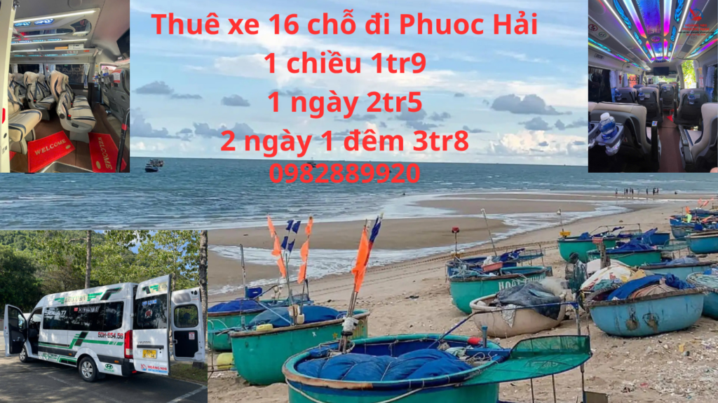 Thuê xe 16 chỗ đi Phước Hải